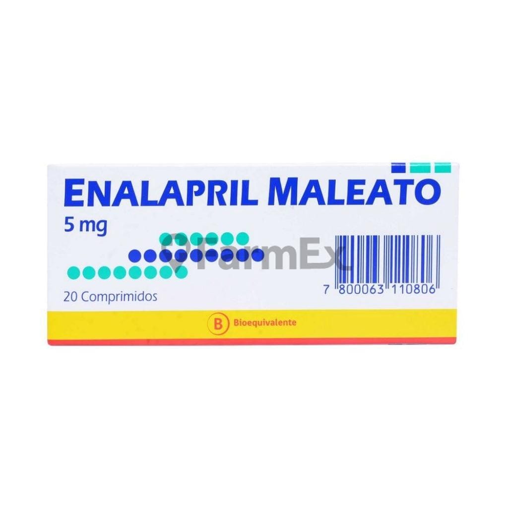 Enalapril 5 mg x 20 comprimidos Farmex-BanMedica-Persistente